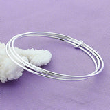 925 Silver Circle Charm Bracelet Bangles For Women Men