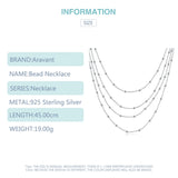 925 Silver Layer Round Beads Necklace Chains Women Wedding Jewelry