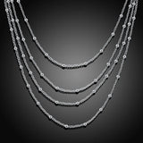925 Silver Layer Round Beads Necklace Chains Women Wedding Jewelry