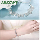 925 Silver Leaves Bracelet Chain For Women Jewelry
