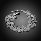 925 Silver Leaves Bracelet Chain For Women Jewelry