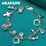 925 Silver Charm Bracelet for Women Jewelry