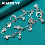 925 Silver Charm Bracelet for Women Jewelry
