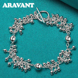 925 Silver Smooth Bead Bracelet for Women Wedding