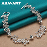 925 Silver Smooth Bead Bracelet for Women Wedding