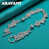 925 Silver Smooth Bead Bracelet for Women Wedding