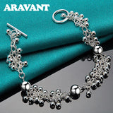 925 Silver Smooth Bead Bracelet for Women Wedding