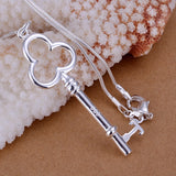 925 Silver Multi Pendant Necklace Key Cross Round Heart Party Gift