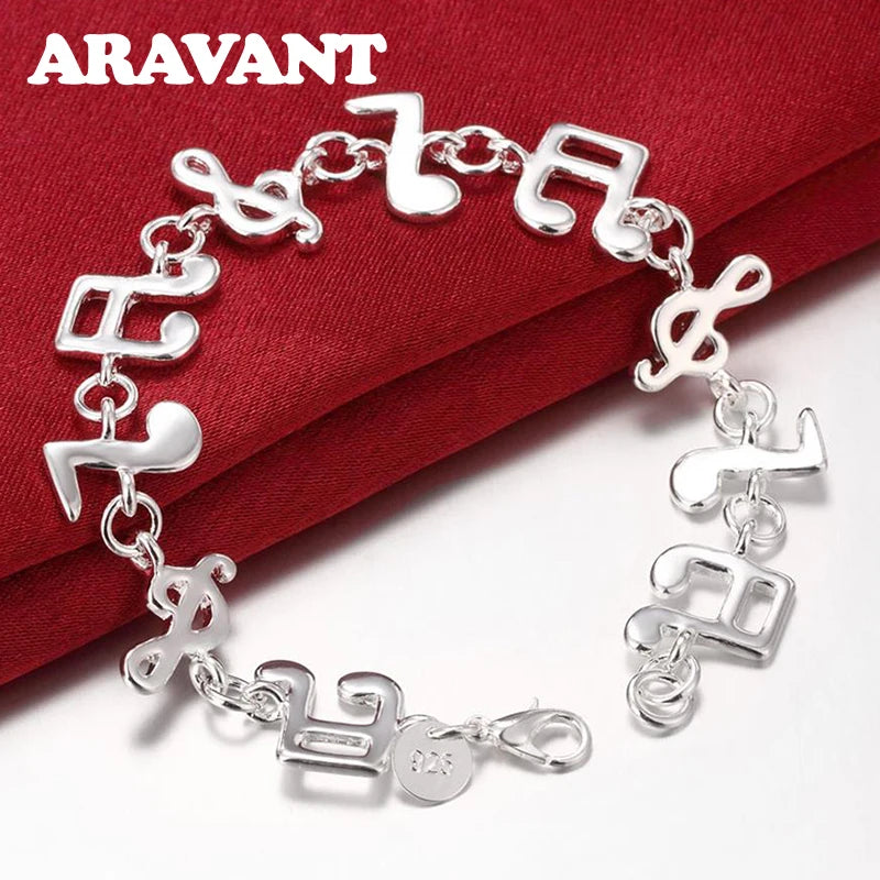 925 Silver Musical Charm Bracelet for Women
