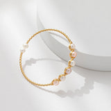 925 Silver Freshwater Pearl Bracelet Bangle Women Fine Jewelry