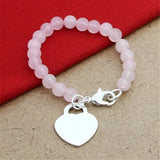 925 Silver Freshwater Pearl Bracelet Pink Green Silver Bridal Jewelry