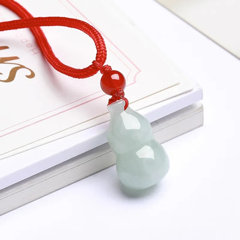 925 Silver Natural Jade Gourd Bead Pendant Charm Jewellery