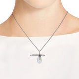 925 Silver Moonstone Pendant Necklace Jadeite Amulet Jewelry