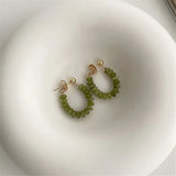 925 Silver Peridot Stud Earrings Minimalist Versatile Jewelry