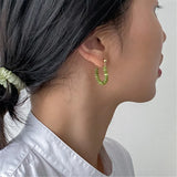 925 Silver Peridot Stud Earrings Minimalist Versatile Jewelry