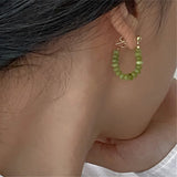 925 Silver Peridot Stud Earrings Minimalist Versatile Jewelry