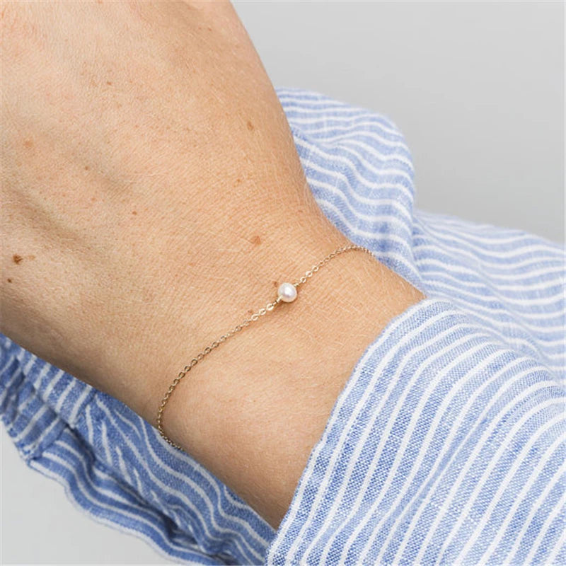 925 Silver Natural Pearl Bangles Indian Jewelry 14K Filled Minimalist Jewelry