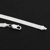 925 Silver 4MM Snake Chain Necklace Men & Women Couple Blade Chain Party Jewelry