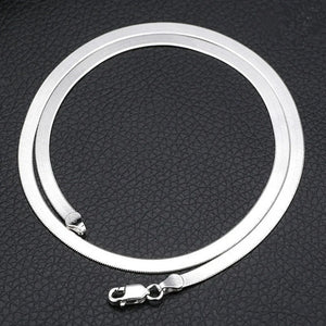 925 Silver 4MM Snake Chain Necklace Men & Women Couple Blade Chain Party Jewelry