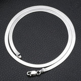 925 Silver 4MM Snake Chain Necklace Men & Women Couple Blade Chain Party Jewelry