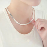 925 Silver 4MM Snake Chain Necklace Men & Women Couple Sterling Silver Jewelry