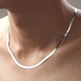925 Silver 4MM Snake Chain Necklace Men & Women Couple Sterling Silver Jewelry