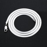 925 Silver Necklace 4MM Snake Chain Men & Women Couple Sterling Silver Jewelry