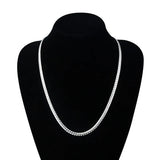 925 Silver Necklace 5mm Full Sideways Necklace 18/20/24 Inch Chain