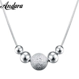 925 Silver Necklace Beaded Silver Chain for Woman Wedding
