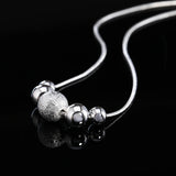 925 Silver Necklace Beaded Silver Chain for Woman Wedding