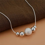 925 Silver Necklace Beaded Silver Chain for Woman Wedding