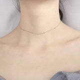 925 Silver Round Bead Clavicle Chain Necklace