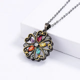 925 Silver Necklace Hollow Flower Zircon Pendant Women's Necklace