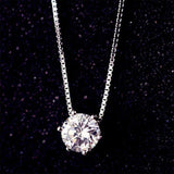 925 Silver Necklace Pendant 1.0ct D Moissanite Pass Diamond Test