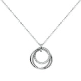 925 Silver Necklace Three Circle Pendant Kpop Collarbone Chain For Women