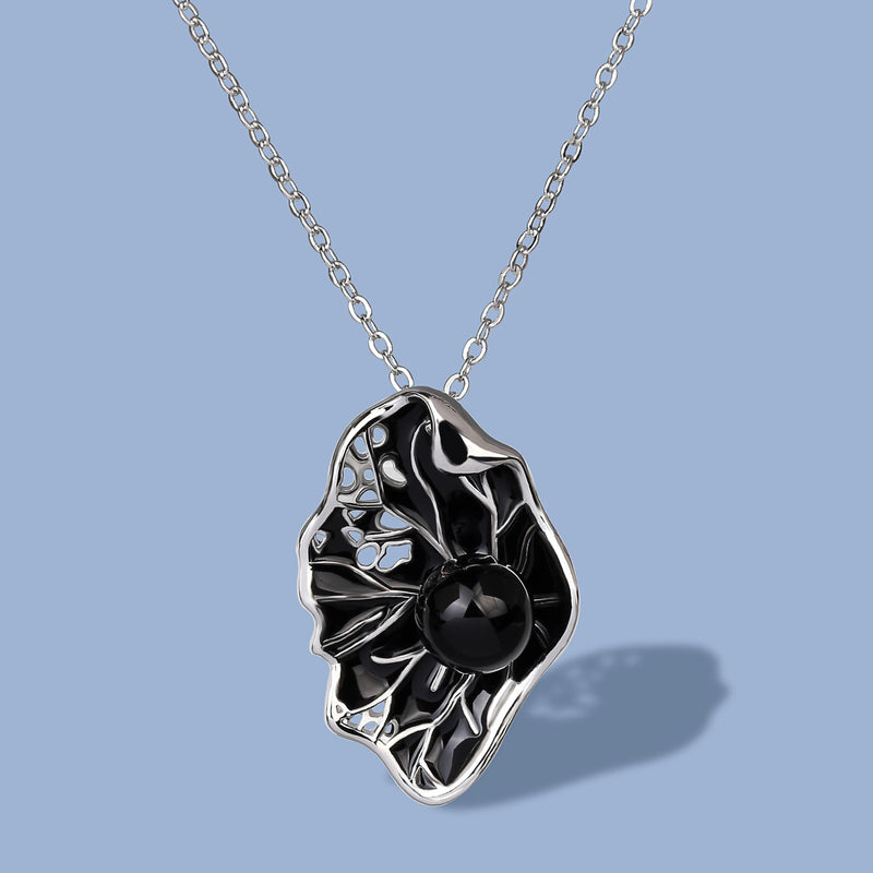 925 Silver Necklace Shell Pendant Hollow Enamel Jewelry