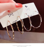 Stylish 925 Silver Needle Big Ear Ring Golden Earrings for Women