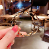 Stylish 925 Silver Needle Big Ear Ring Golden Earrings for Women