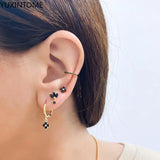 925 Silver Needle Crown Earrings Zirconia Crystal Flower Stud Earrings