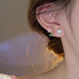 925 Silver Needle Earrings Natural