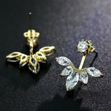 925 Silver Needle Sweet Flower CZ Zircon Stud Earrings