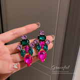 925 Silver Needle Exaggerated Earrings