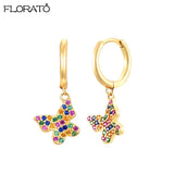 925 Silver Butterfly Earrings CZ Zircon Piercing Women's Jewelry Gift