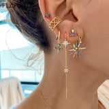 925 Silver Butterfly Earrings CZ Zircon Piercing Women's Jewelry Gift