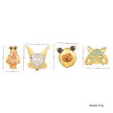 925 Silver Needle Animal Stud Earring Colorful Zircon Ear Stud Party Gift
