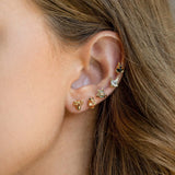 925 Silver Needle Animal Stud Earring Colorful Zircon Ear Stud Party Gift