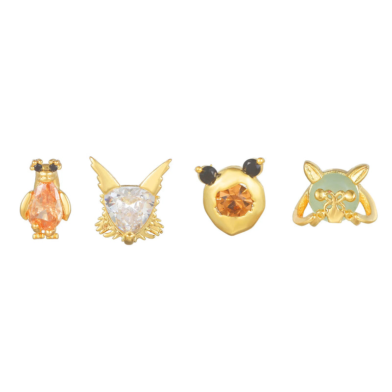 925 Silver Needle Animal Stud Earring Colorful Zircon Ear Stud Party Gift