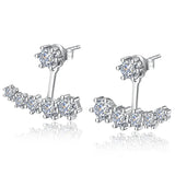 925 Silver Needle CZ Zircon Stud Earrings Women Birthday Gift