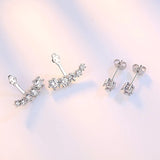 925 Silver Needle CZ Zircon Stud Earrings Women Birthday Gift