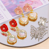 925 Silver Needle Camellia Rose Stud Earrings